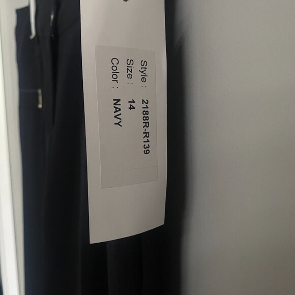 Mode de Vie Dress Navy Stretch Dress Pants Trouser Front Zipper Pockets Sz 14 - Picture 4 of 7